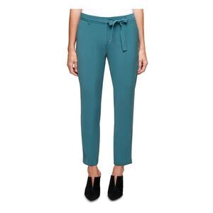 DKNY Womens Green Belted Cropped Wear To Work Pants  Size 14P